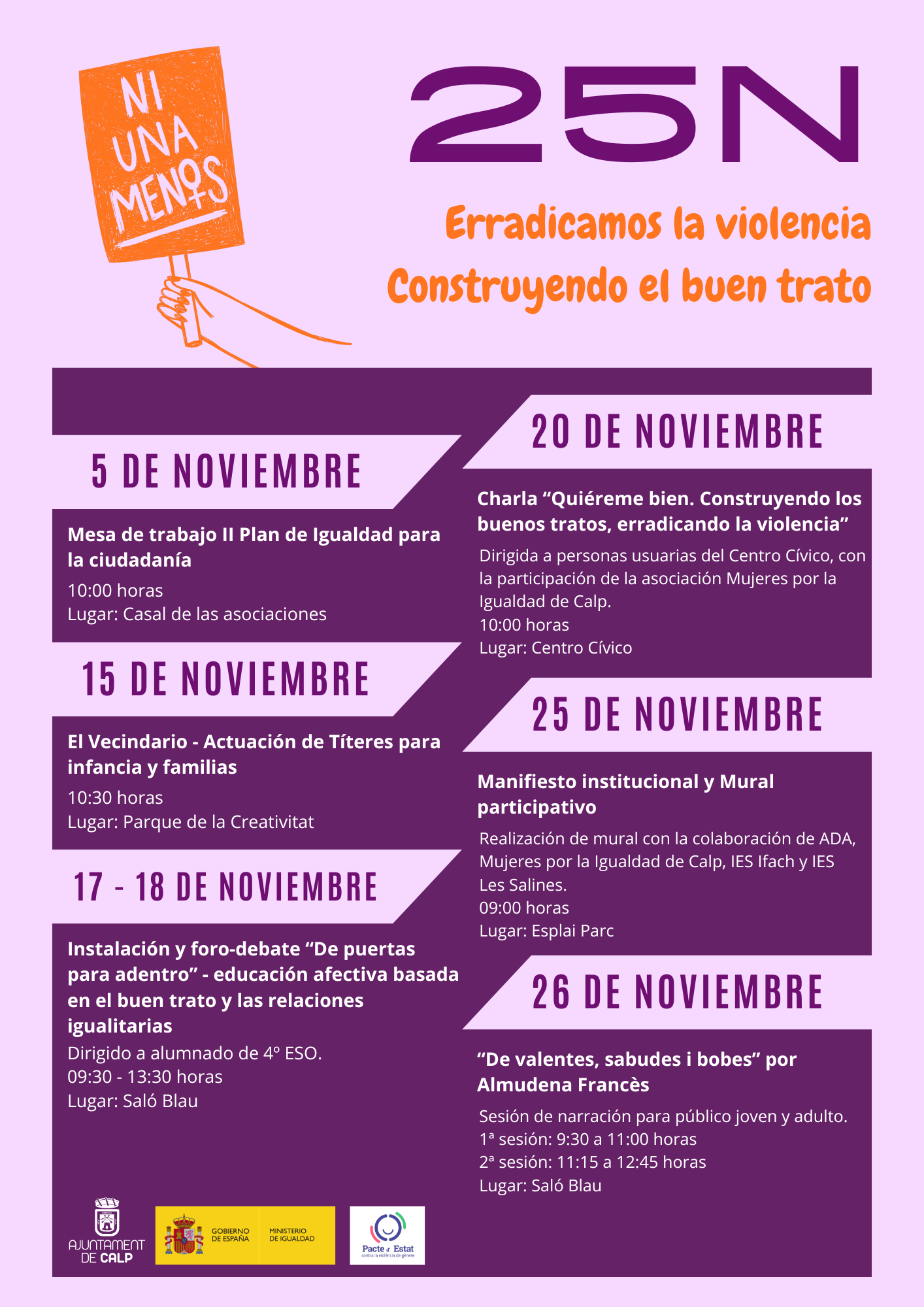 25 Noviembre Día Internacional para la Eliminación de la Violencia contra las Mujeres